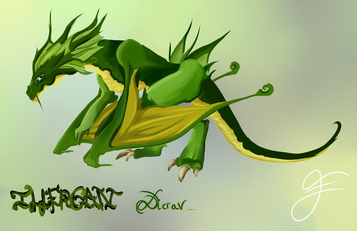 un dragon vert